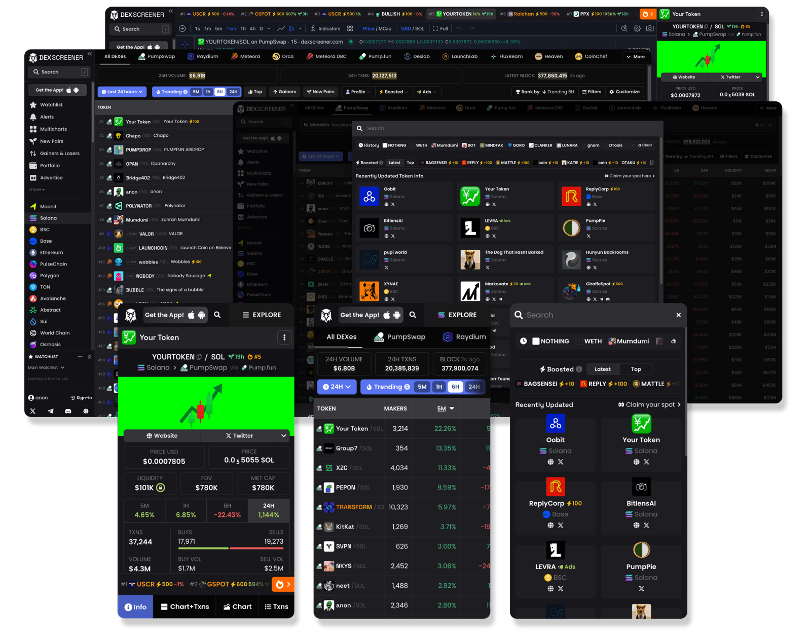 Comparison of Dex screener